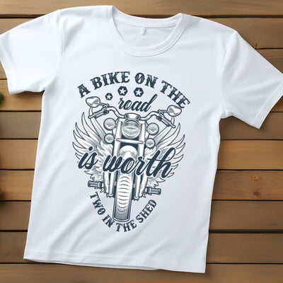 Bike on Road Graphics Tee shirt