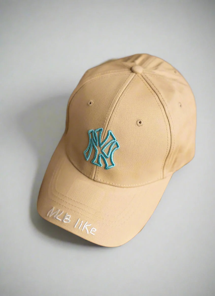 Premium embroidered MLB like beidge shade cap